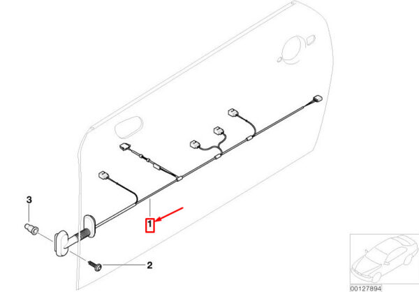 61126975072 - NEW MINI COOPER R50, R53 FRONT RIGHT DOOR CABLEHARNESS 61126975072 ORIGINAL