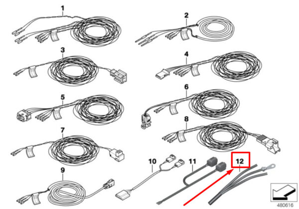 61127492553 - BMW 2 Active Tourer F45 Ground Cable 61127492553 7492553 NEW ORIGINAL