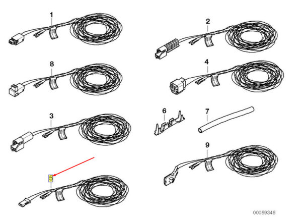 61129118092 - BMW 3 E36 belt tensioner and control unit repair cable 61129118092 NEW REAL