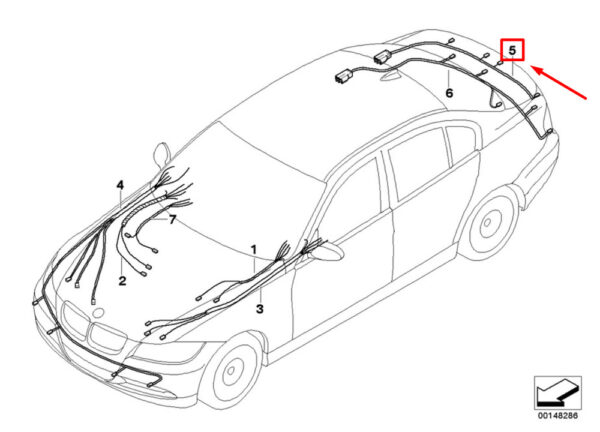 61129186184 - BMW 3 E90 REPAIR CABLE SECTION 61129186184 9186184 NEW GENUINE