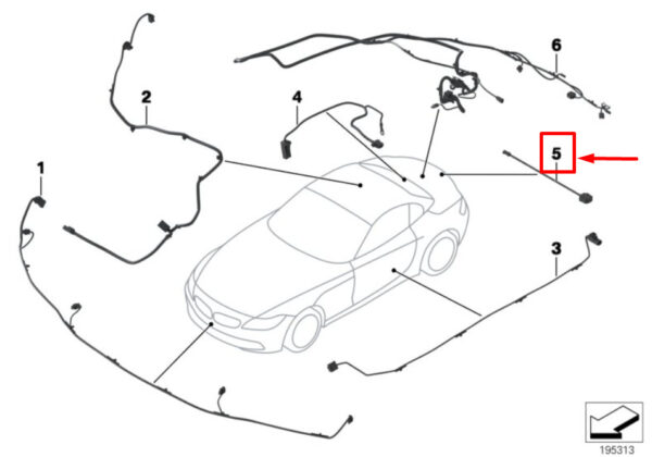 61129225767 - NEW BMW Z4 ROADSTER E89 REAR SLIP CABLE SET 61129225767 9225767