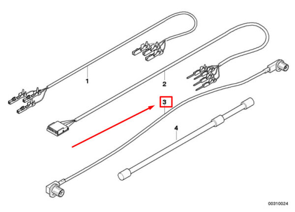 61129255716 - NEW BMW X5 E70 USB ADAPTER WIRING CABLE 61129255716 9255716 ORIGINAL