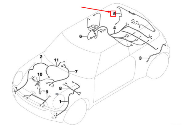 61129278356 - MINI CONVERTIBLE R57 BOOT LID WIRING 61129278356 9278356 NEW GENUINE
