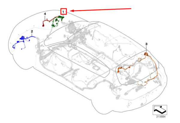 61129315900 - NEW BMW 3 F30 FRONT RIGHT REPAIR WIRING SET 9315900 61129315900 ORIGINAL