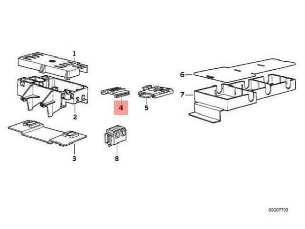 61131382537 - OEM BMW E32 E34 REAR CARRIER PLUG CONNECTION ADAPTER 61131382537 GENUINE NEW