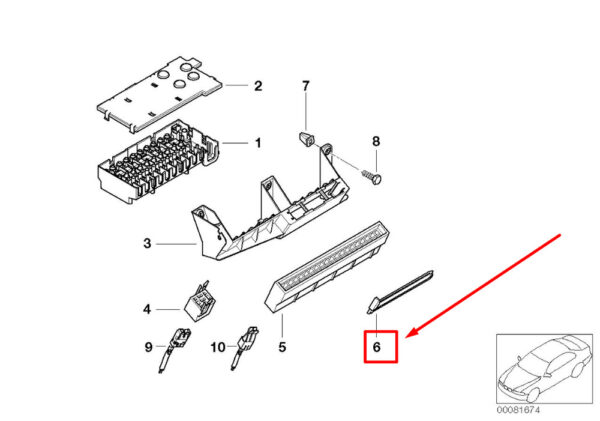 61131387128 - NEW BMW X5 E53 FUSE HOUSING SLIDER 1387128 61131387128 ORIGINAL