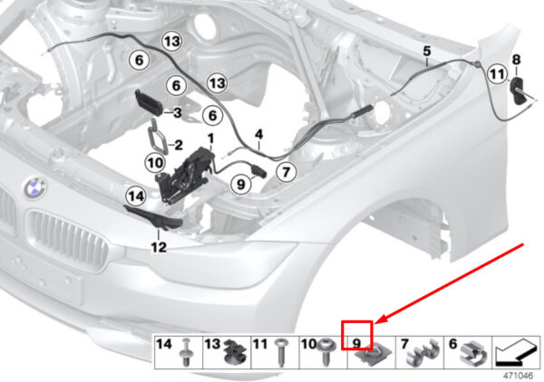 61136912396 - NEW BMW 4 F36 SOCKET CABLE MOUNT 6912396 61136912396 ORIGINAL