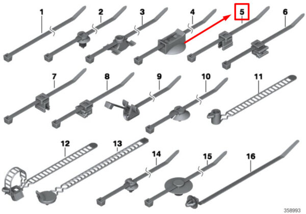 61136915982 - BMW 3 Series G20 cable ties with bracket 61136915982 6915982 NEW ORIGINAL