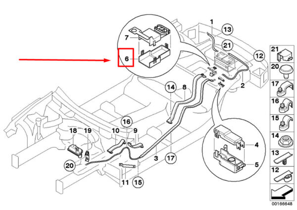 61136927750 - NEW BMW 6 E63 POSITIVE BATTERY TERMINAL COVER 61136927750 6927750 GENUINE
