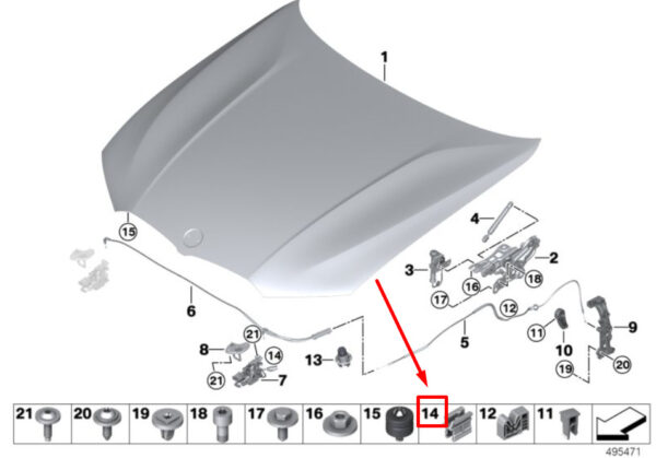 61138038489 - NEW BMW G20 CABLE CONNECTOR CONNECTION. CLIP HOLDER 61138038489 8038489 ORIGINAL