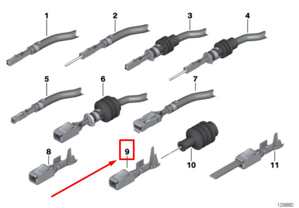 61138364838 - BMW 3 Series E90 socket contact Elo Power 61138364838 8364838 NEW ORIGINAL