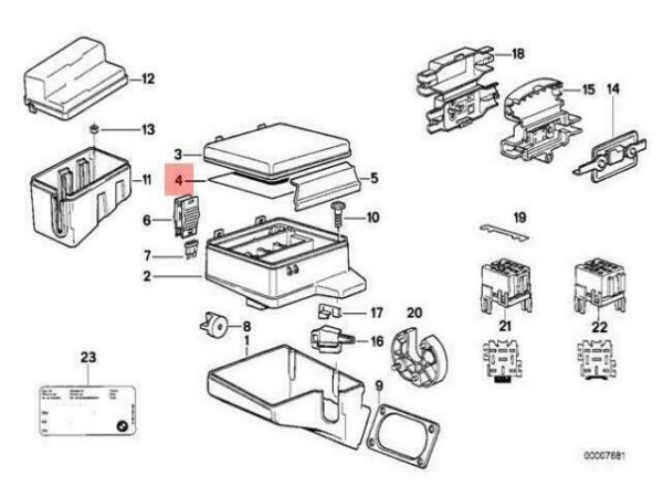 61138366139 - OEM BMW 5 E34 STICKER STICK ON LABEL IN FUSE BOX 61138366139 GENUINE NEW