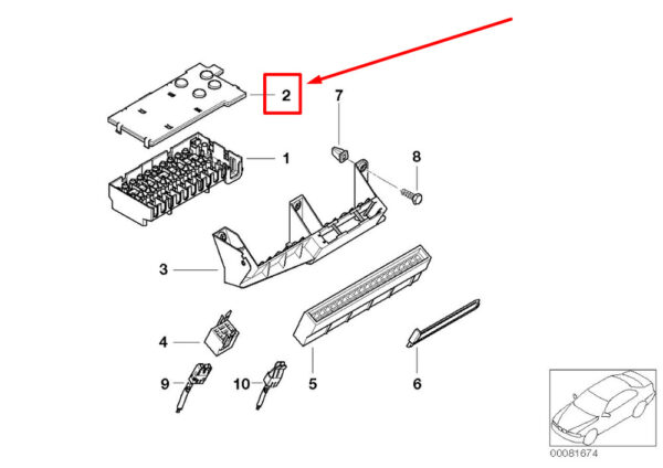 61138387552 - NEW BMW X5 E53 FUSE BOX COVER 8387552 611387552 ORIGINAL