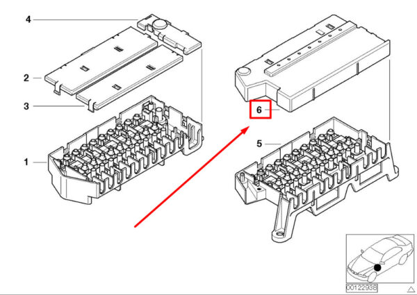 61138387553 - BMW 5 E39 fuse box cover 61138387553 8387553 NEW ORIGINAL