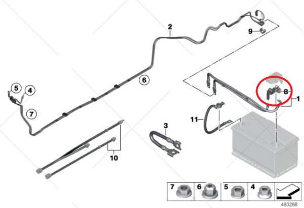 61139208241 - NEW BMW 3 F30 BATTERY SAFETY CLAMP 61139208241 ORIGINAL