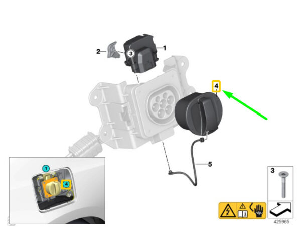 61139334721 - NEW BMW I3 I01 CHARGING SOCKET COVER 6113933721 933721 ORIGINAL