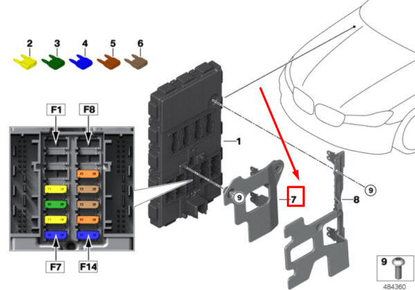 61139357553 - NEW BMW 5 G30 FUSE BOX COVER 61139357553 9357553 GENUINE