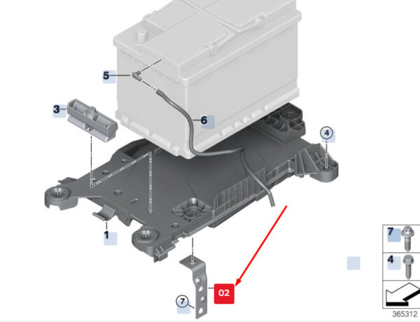 61216828269 - New BMW X2 F39 Battery Support 61216828269 6828269