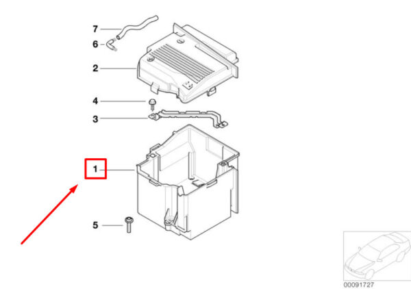 61216924892 - NEW R52 MINI CONVERTIBLE THERMAL INSULATION BATTERY BOX 61216924892 6924892 ORIGINAL