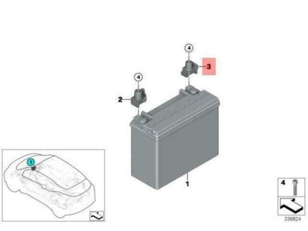 61217625243 - OEM BMW I01 I12 COUPE ADAPTER BATTERY NEGATIVE TERMINAL 61217625243 GENUINE