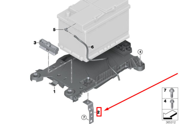 61217625474 - NEW MINI -LANDSMANN F60 BATTERY TRAY HOLDER 61217625474 7625474 GENUINE