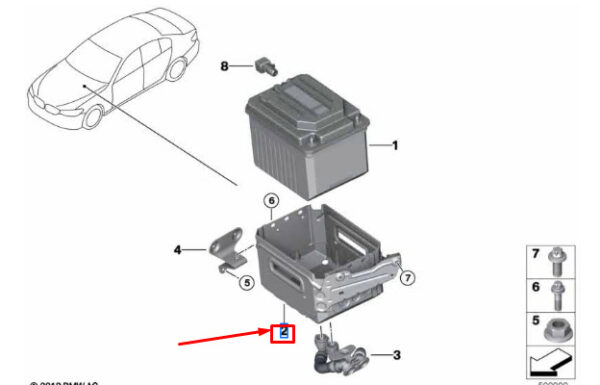 61218780790 - BMW 4 COUPE G22 BATTERY HOLDER COMPARTMENT 61218780790 NEW GENUINE