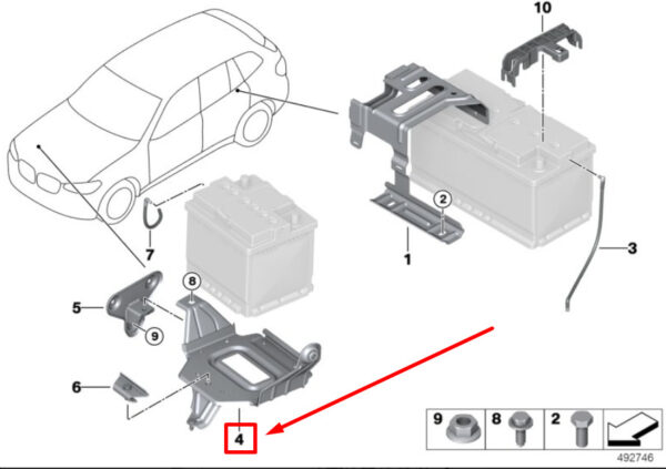 61219117797 - NEW BMW X3 G01 FRONT BATTERY 61219117797 9117797 ORIGINAL