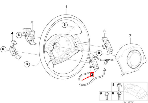 61316800898 - MINI COOPER R50 LH Steering Wheel Cruise Control Switch 61316800898 NEW GENUINE