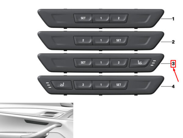 61316826752 - BMW 5 Touring G31 Left Seat Functions Operating Unit 61316826752 NEW GENUINE