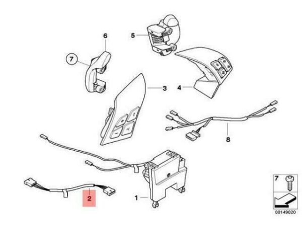 61316927092 - OEM BMW E60 E61 E63 E64 E65 CABRIO STEERING WHEEL WIRING 61316927092 GENUINE