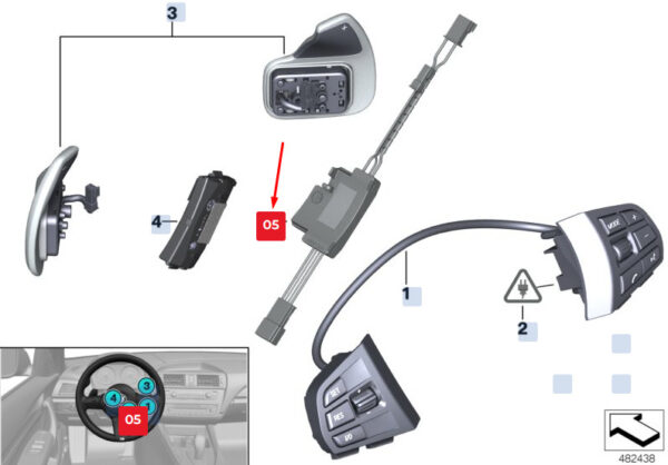 61317854559 - New BMW X3 F25 Steering Wheel Electronics Control Unit 61317854559