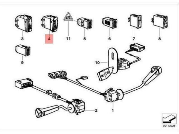 61318351240 - OEM BMW E34 ESTATE SALOON FOG TAIL LIGHT SWITCH 61318351240 GENUINE NEW