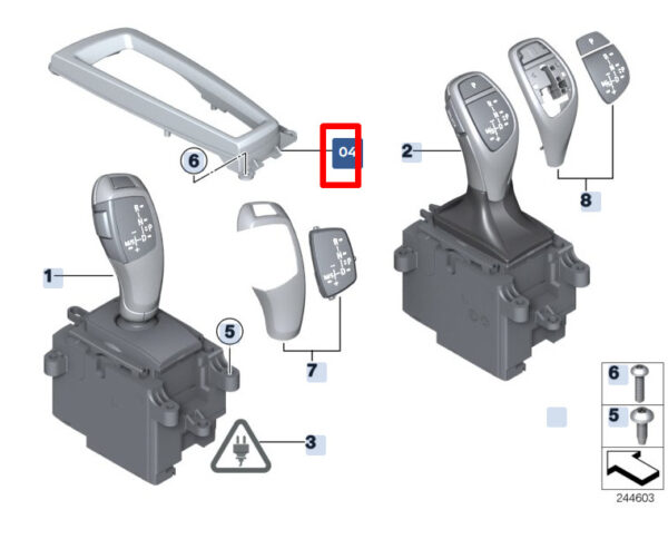 61319189065 - NEW BMW 5 F10 TRANSMISSION SHIFT PLASTIC EQUIPMENT 61319189065 ORIGINAL