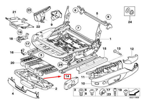 61319275069 - NEW BMW 3 Series E90 FRONT LEFT SEAT CONTROL SWITCH 61319275069 9275069 ORIGINAL