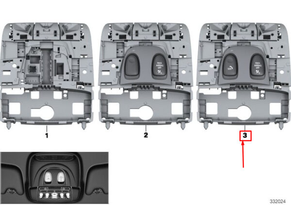 61319292900 - MINI COOPER F56 Headliner Control Module 9292900 61319292900 NEW GENUINE