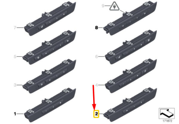 61319361235 - BMW 5 F10 Front Seat Extra Functions Operating Unit LHD 61319361235 NEW GENUINE