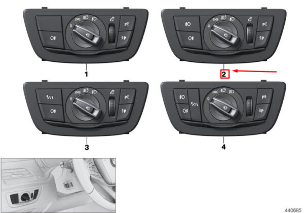 61319472970 - BMW 5 Touring G31 Headlight Switch Control Unit 61319472970 NEW GENUINE