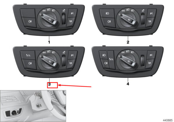 61319472972 - BMW 5 Touring G31 headlight switch control unit 61319472972 NEW ORIGINAL