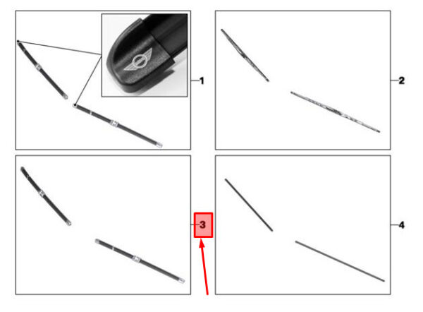 61610039343 - MINI CLUBMAN R55 Windshield Wiper Blade Set LHD 61610039343 NEW GENUINE