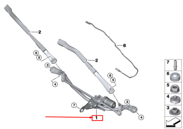 61617427901 - BMW 3 G20 windshield wiper mechanism 61617427901 NEW ORIGINAL