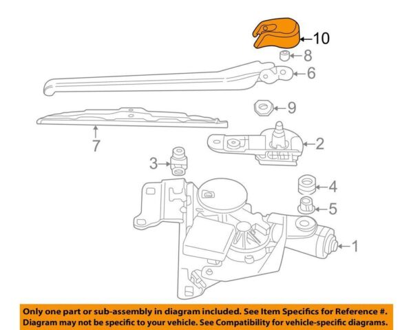 61628222510 - BMW 3 E46 Touring Cover for Rear Window Wiper Arm Nut 61628222510 NEW