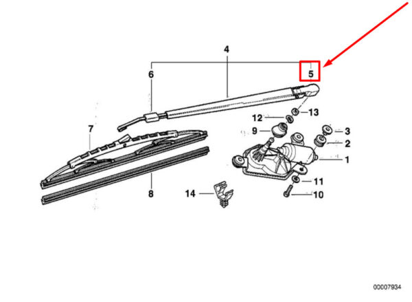 61628357518 - BMW 3 Compact E36 rear wiper arm cover 8357518 61628357518 NEW ORIGINAL
