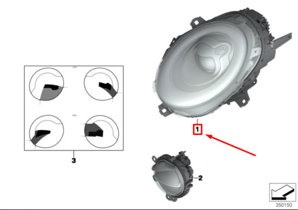 63117448385 - NEW OEM MINI COOPER F55 FRONT LEFT HEADLIGHT LHD USA 63117448385 GENUINE