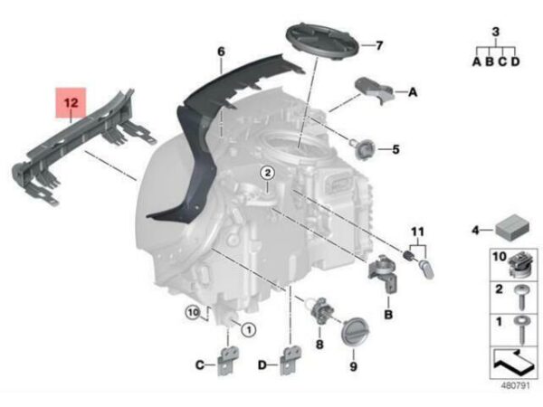 63117931710 - NEW SET BRACKET HEADLIGHT RH BMW X3 G01 X3 20DX 20I 1.6 20IX 63117931710 18-20