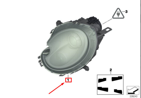 63127292057 - MINI CLUBMAN R55 Bi-Xenon Headlights Front Left LHD 63127292057 NEW GENUINE