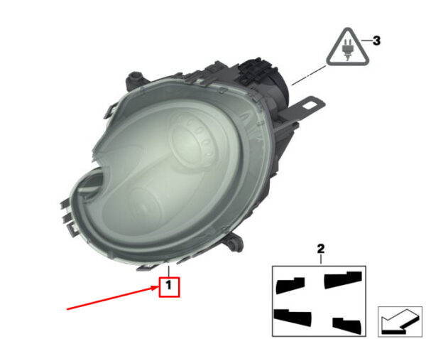 63127292058 - MINI Roadster R59 Headlight Front Right RHD 7292058 63127292058 NEW GENUINE
