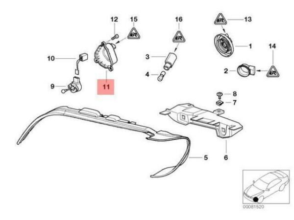63128386707 - NEW BMW E53 SUV COVER CAPS HEADLIGHT LEVELLER M 63128386707 00-02