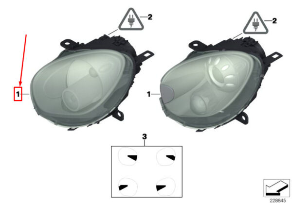 63129807489 - MINI PACEMAN R61 Bi-Xenon Headlight Front Left LHD 63129807489 NEW GENUINE