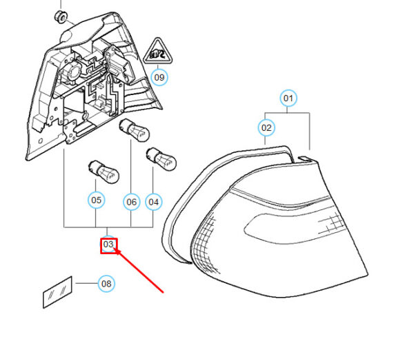 63216900471 - BMW 3 Touring E46 flash carrier rear left indicator 63216900471 NEW REAL