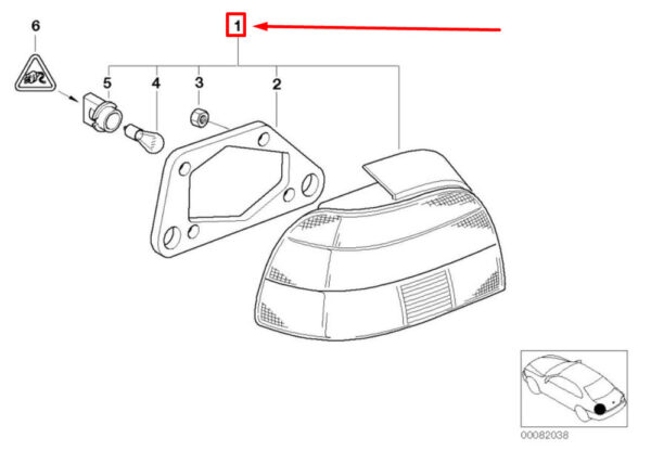 63216902530 - NEW BMW 5 E39 REAR RIGHT TAILLIGHT 63216902530 6902530 01-02 ORIGINAL